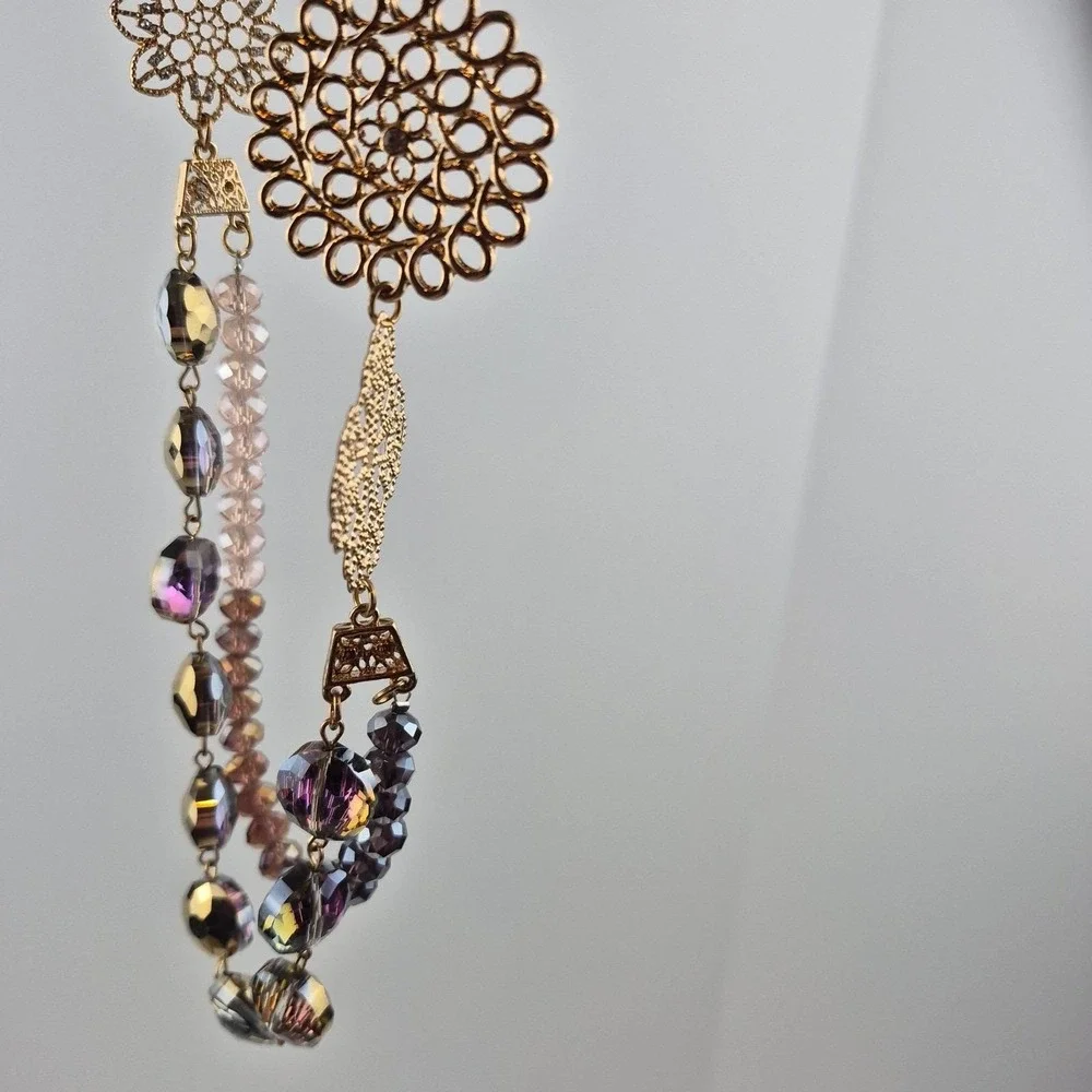 Vtg Gold Tone Filigree Necklace 28-31